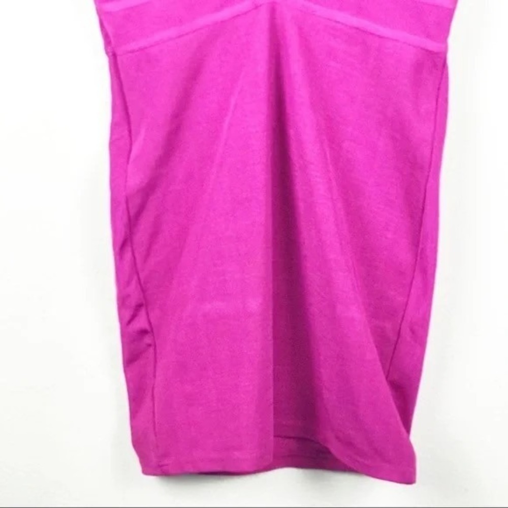 2b Bebe Womens Sparkling Grape‎ Purple Bandage V-Neck Mini Dress Black Bars L - Picture 2 of 10